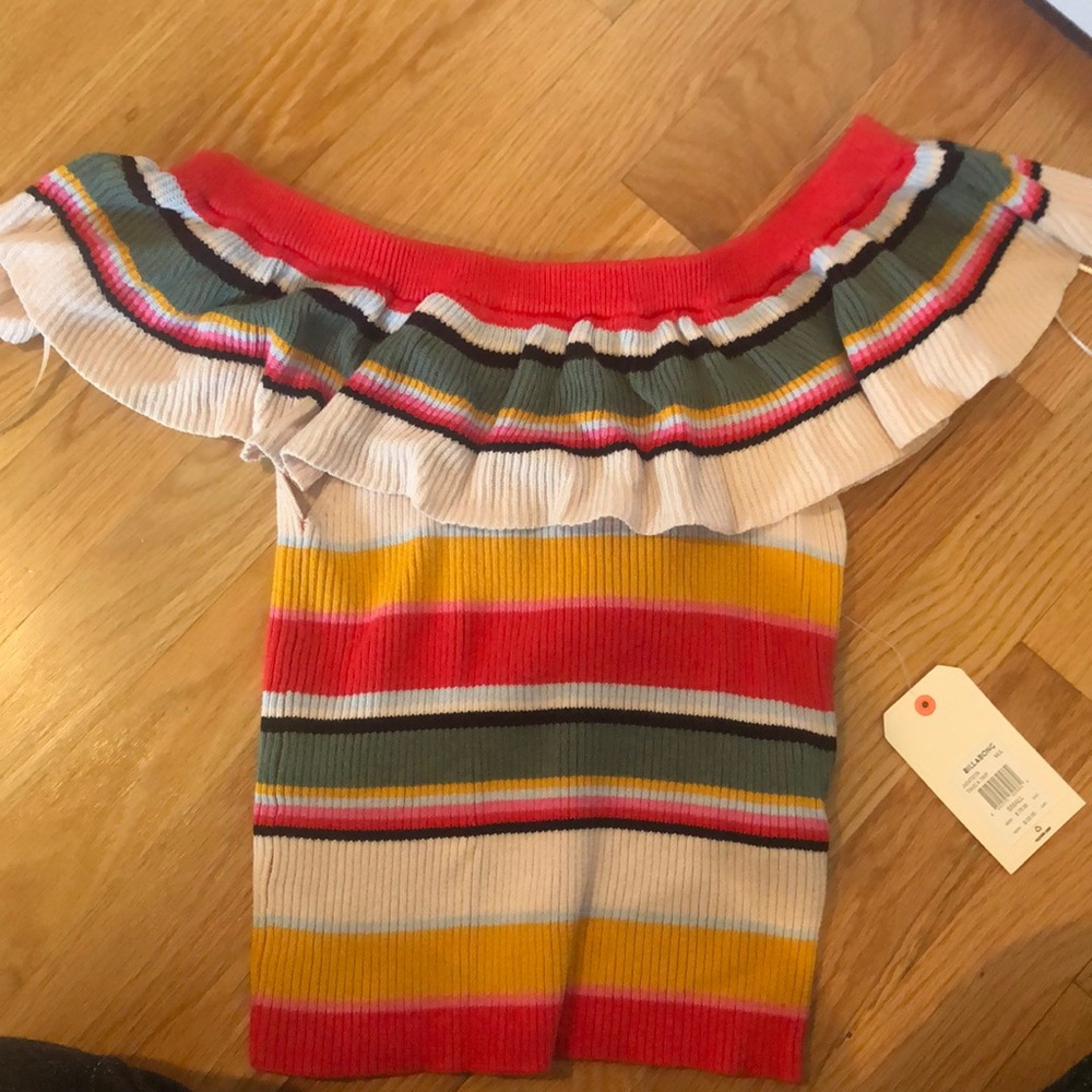 Off-the-shoulder Striped Top